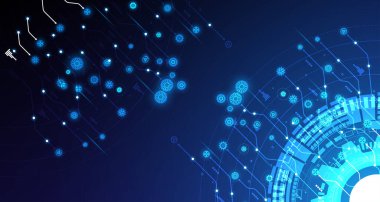 geometric gear pattern digital circle technology network engineering design futuristic EP.5.hi-tech communication concept innovation vector illustration background 