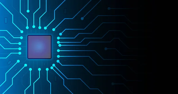 Tecnología Microchip Abstracta Con Placa Circuito Conexión Red Electrónica Digital — Vector de stock
