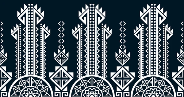Abstrakte Ethnische Muster Nahtlose Designlinie Weißen Aztec Geometrischen Hintergrund Vintage — Stockvektor