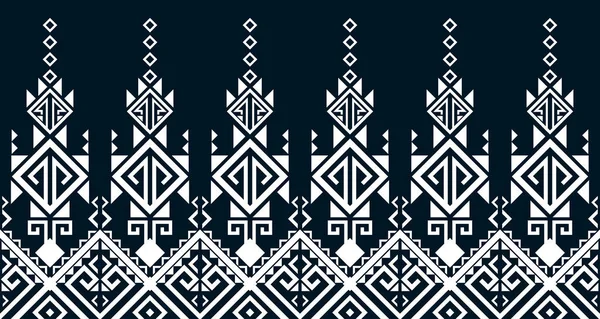 Abstract Ethnic Pattern Seamless Design Line White Aztec Geometric Background — Stock Vector