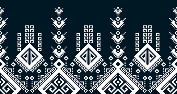 Abstrakt Etniskt Mönster Sömlös Design Linje Vit Aztec Geometrisk Bakgrund — Stock vektor