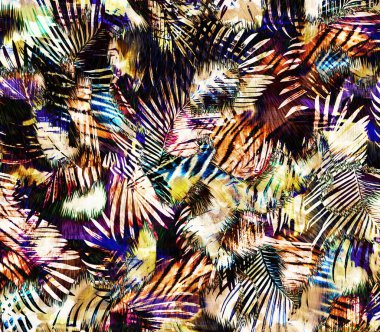 Renkli ve siyah ve beyaz leopar yılan dokularının kombinasyonu tekstil desenleri