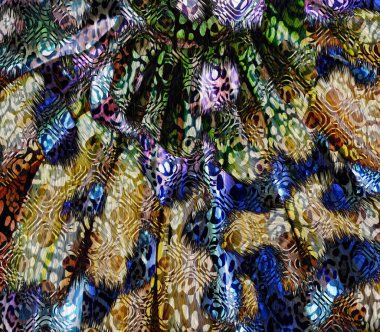 Renkli ve siyah ve beyaz leopar yılan dokularının kombinasyonu tekstil desenleri