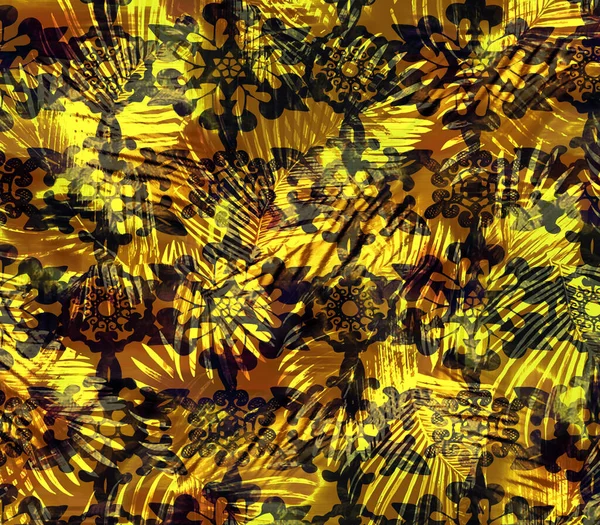 Renkli Siyah Beyaz Leopar Yılan Dokularının Kombinasyonu Tekstil Desenleri — Stok fotoğraf