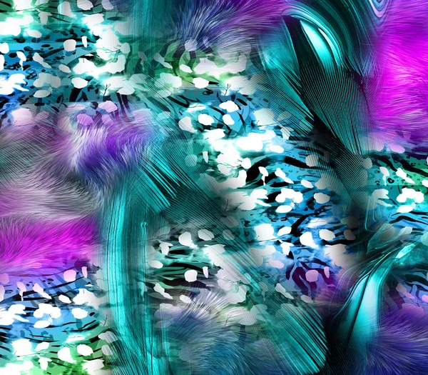 Renkli ve siyah ve beyaz leopar yılan dokularının kombinasyonu tekstil desenleri