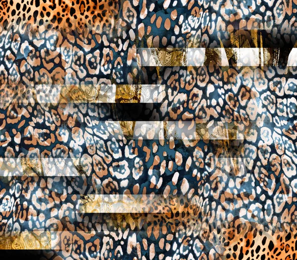 Renkli ve siyah ve beyaz leopar yılan dokularının kombinasyonu tekstil desenleri