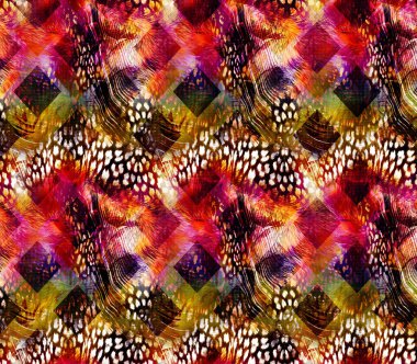 dijital boyalı soyut tasarım, renkli doku, kumaş deseni, iz tasarımları, leopar desenli çiçek desenleri