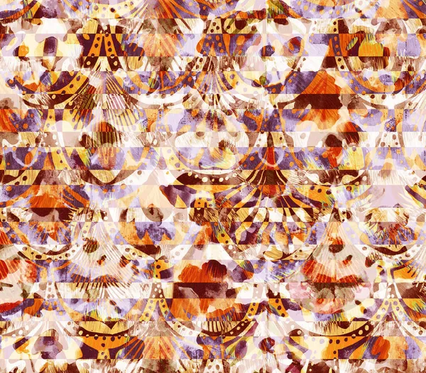 デジタルペイント抽象的なデザイン カラフルなテクスチャ ファブリックプリントパターン プリントデザイン ヒョウの花のプリントパターン — ストック写真