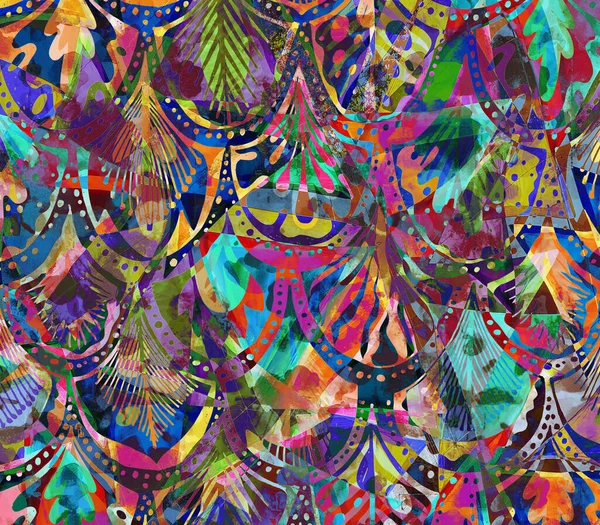 Cyfrowy Projekt Abstrakcyjny Kolorowa Faktura Wzór Nadruku Tkaniny Wzory Nadruków — Zdjęcie stockowe