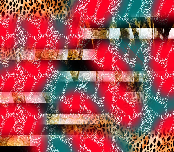 Diseño Abstracto Pintado Digital Textura Colorida Patrón Impresión Tela Diseños — Foto de Stock