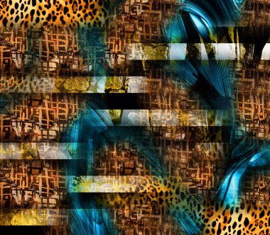 Soyut dekoratif geometrik süs. Yazdırma, Yeni Sezon, Kolaj Moda Çalışmaları, Yeni Moda Tasarım Şablonları.