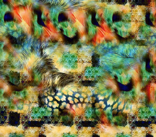 Abstraktes Dekoratives Geometrisches Ornament Print Neue Saison Collage Mode Muster — Stockfoto