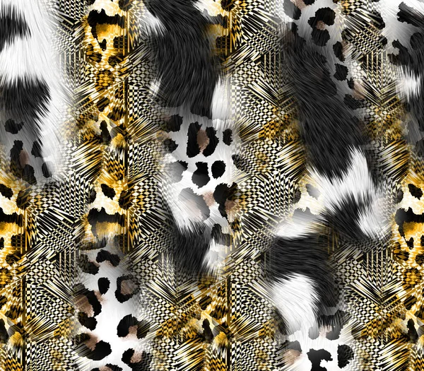 Abstract Decoratief Geometrisch Ornament Print Nieuwe Seizoen Collage Fashion Pattern — Stockfoto