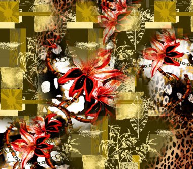 Renkli hayvan izleri, kumaş desenleri