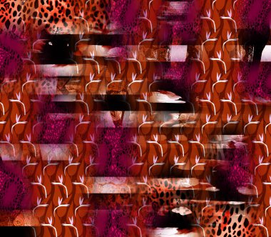 Renkli hayvan izleri, kumaş desenleri