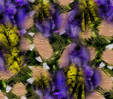 Renkli hayvan izleri, kumaş desenleri