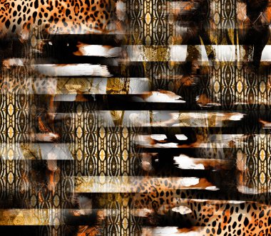 Renkli hayvan izleri, kumaş desenleri