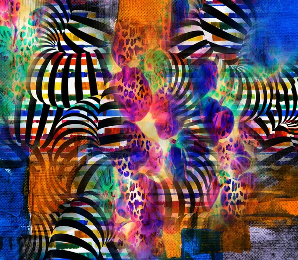 Renkli hayvan izleri, kumaş desenleri