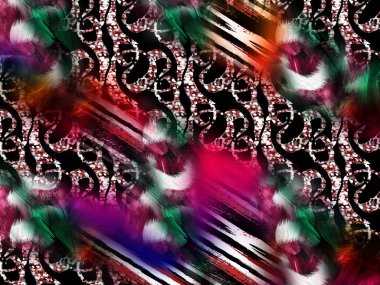 Kumaş desenli. Renkli arka plan. Renkli desen. Poster, broşür, el ilanı ve kart için yaratıcı grafik tasarımı. Eşsiz duvar kâğıdı. Ağ, kumaş ve albüm kapağı için arkaplan.