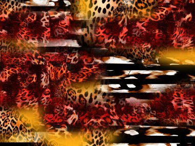 Yazdır, Afrika Hayvan İzleri. Klasik Doğal Şablon. Siyah Egzotik Hayvan Modeli. Tekstil Giysi Tasarımı..