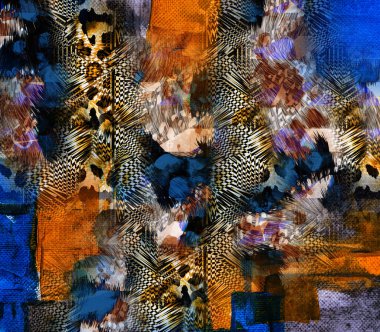 Yazdır, Afrika Hayvan İzleri. Klasik Doğal Şablon. Siyah Egzotik Hayvan Modeli. Tekstil Giysi Tasarımı..