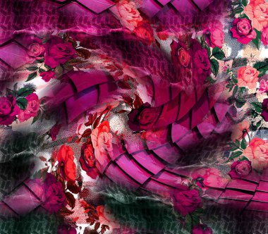 Soyut dekoratif geometrik süs. Yazdırma, Yeni Sezon, Kolaj Moda Çalışmaları, Yeni Moda Tasarım Şablonları.