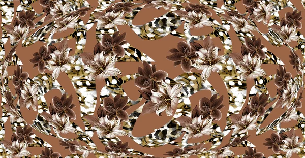 Ornamen Geometris Dekoratif Abstrak Print New Season Collage Fashion Pattern — Stok Foto