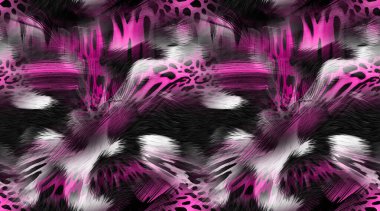 Kusursuz El Boyası Soyut Boyama Soyut Fırça Darbeleri Geometrik Şekiller. Giysi rengi desen. Hayvan izi, leopar deseni. Moda deseni.