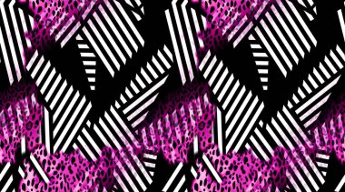 Güzel, parlak soyut şekillere sahip, yaratıcı, kusursuz desenler. Her türlü tasarım için renkli bir doku. Grafik olarak soyut bir arkaplan. Çağdaş sanat. Modern moda. Soyut moda baskısı.