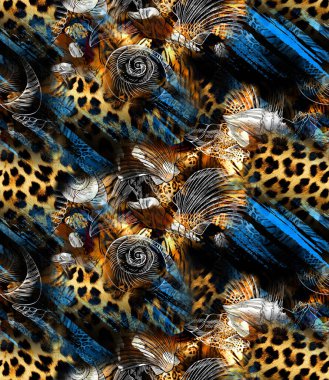 Kusursuz El Boyası Soyutluğu. Trend: En çok tercih edilen leopar derisi tasarımı. Tekstil endüstrisinde giysi ve leopar deseni en çok kullanılan desen.