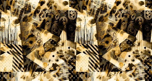 Kreatív Zökkenőmentes Minta Gyönyörű Fényes Absztrakt Formákkal Színes Textúra Bármilyen — Stock Fotó