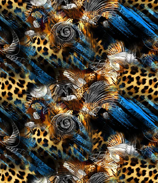 Pintar Mano Sin Costuras Abstracto Tendencia Diseño Piel Leopardo Más —  Fotos de Stock