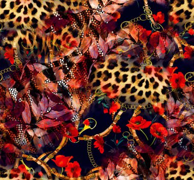 Kusursuz El Boyası Soyutluğu. Trend: En çok tercih edilen leopar derisi tasarımı. Tekstil endüstrisinde giysi ve leopar deseni en çok kullanılan desen.