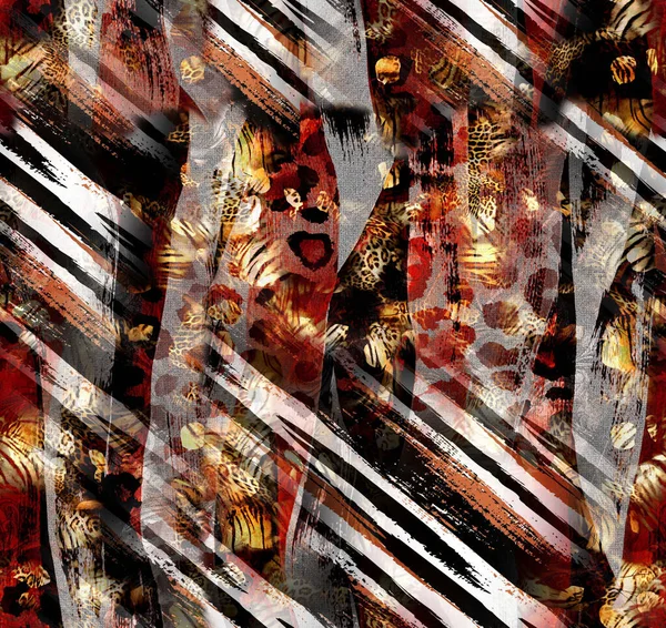 Безшовний Малюнок Рук Abstract Trend Найбільш Бажаний Дизайн Шкіри Леопарда — стокове фото
