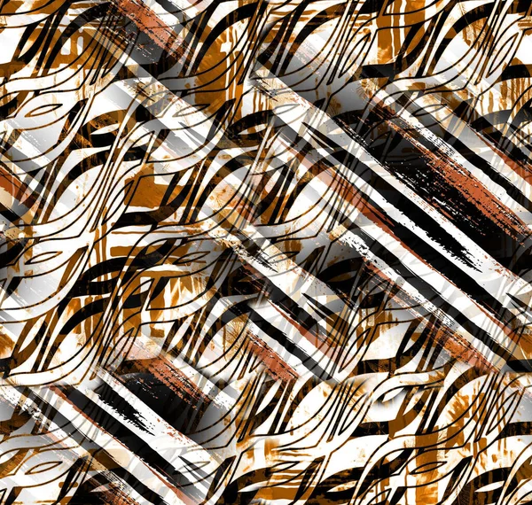 Pittura Mano Senza Cuciture Abstract Trend Disegno Della Pelle Leopardo — Foto Stock