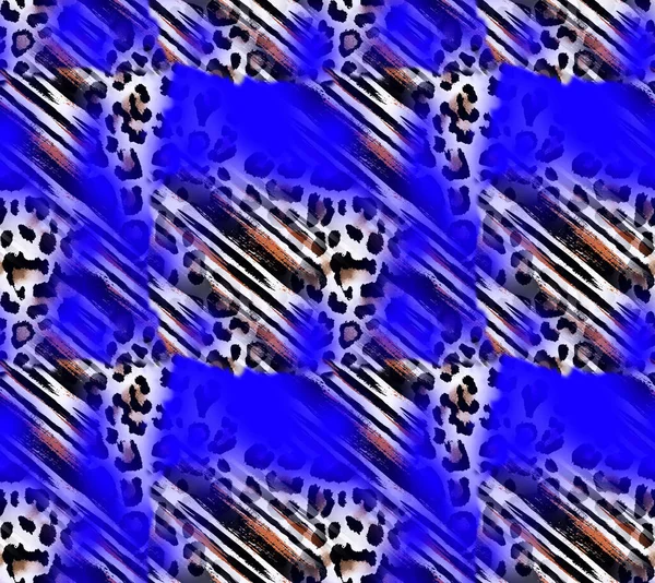 Pittura Mano Senza Cuciture Abstract Trend Disegno Della Pelle Leopardo — Foto Stock