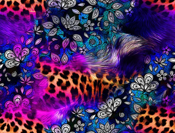 Pittura Mano Senza Cuciture Abstract Trend Disegno Della Pelle Leopardo — Foto Stock