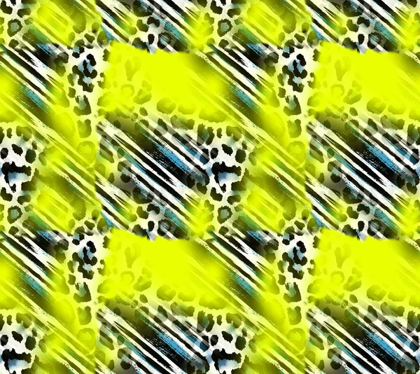 Pittura Mano Senza Cuciture Abstract Trend Disegno Della Pelle Leopardo — Foto Stock