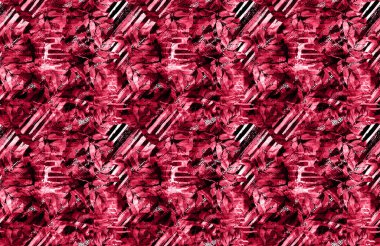 Koyu arkaplanda çok renkli üçgen geometrik şekillere sahip kusursuz desen. Retro vintage soyut sanat baskısı. Memphis tarzı tasarım. Duvar kağıdı, kumaş tasarımı, kumaş, kağıt, tekstil. Moda kumaş baskısı.