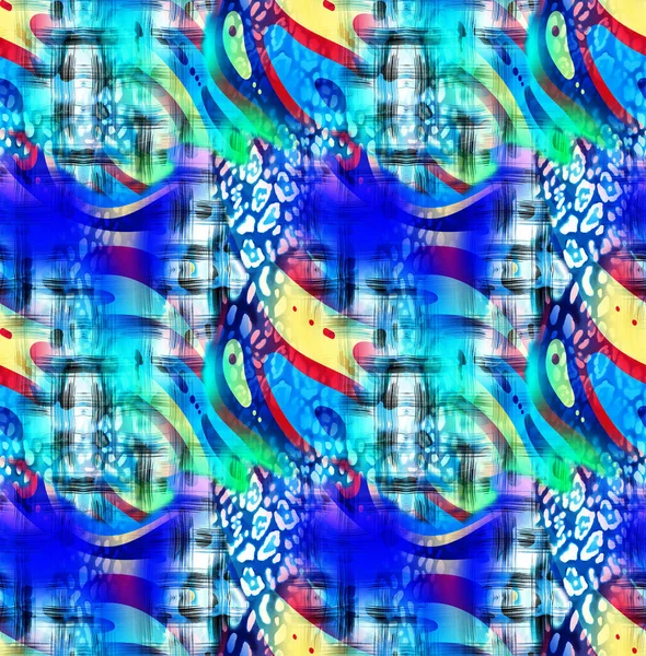 Безшовний Візерунок Різнокольоровими Геометричними Формами Трикутника Темному Тлі Ретро Вінтажний — стокове фото