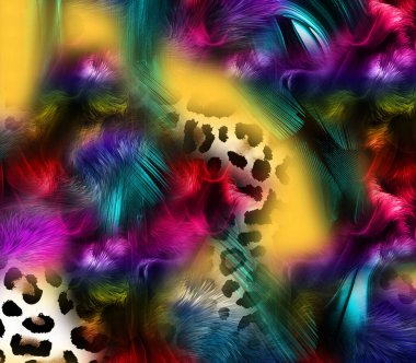 Tekstil gökkuşağı arızası sanatsal kolaj dokusu arka planı. Düzensiz suluboya boya boya desenleri. Ombre boho batik 'i parmak izinin her yerinde bozmuş. Modaya uygun ıslak etki..