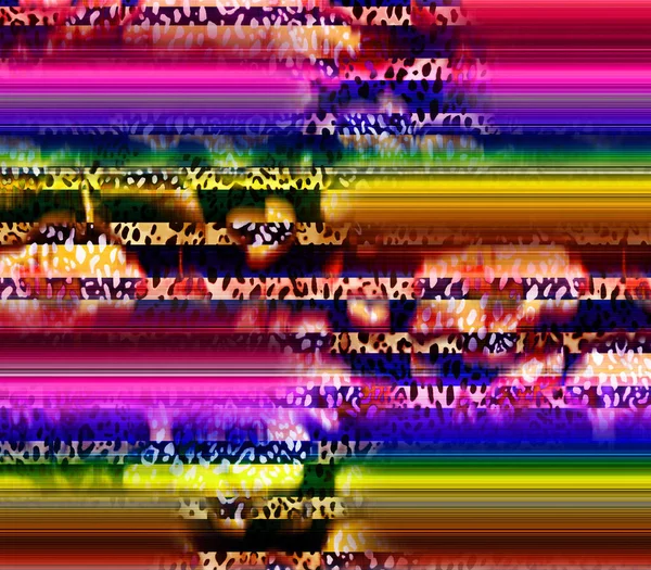 Textil Arco Iris Glitch Artística Collage Textura Fondo Patrón Tinte — Foto de Stock