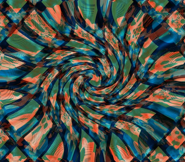 Pintura Mano Acuarela Abstracta Shibori Batik Círculos Patrón Fondo Colorido —  Fotos de Stock