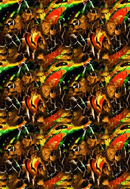 SeamlessTextile print.Abstract background.Clothing colorful pattern.Multicolor halftone dots texture background.Concentric circles fractal.Abstract wavy lines.Grungy spotted pattern.African design.