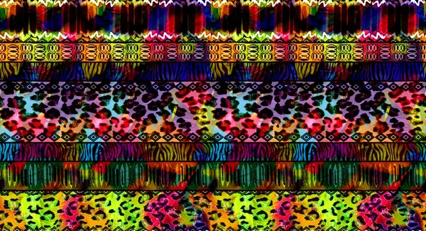 African Fashion Seamless Pattern Ornament Vibrant Colors Picture Art Abstract — Photo