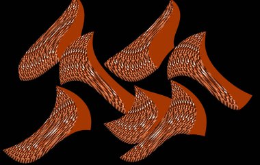 3D illustration of colorful banner with blended abstract curve shapes for creative art and web design.Print for clothes.Computer generated abstract colorful fractal.Colored swimwear prints