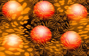 3D illustration of colorful banner with blended abstract curve shapes for creative art and web design.Print for clothes.Computer generated abstract colorful fractal.Colored swimwear prints