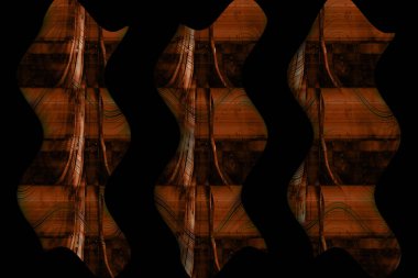 3D illustration of colorful banner with blended abstract curve shapes for creative art and web design.Print for clothes.Computer generated abstract colorful fractal.Colored swimwear prints