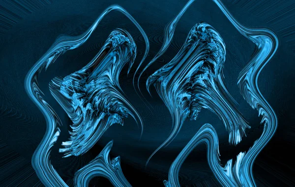 3D illustration of colorful banner with blended abstract curve shapes for creative art and web design.Print for clothes.Computer generated abstract colorful fractal.Colored swimwear prints