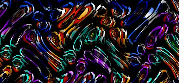 Ilustración Banner Colorido Con Formas Curva Abstracta Mezclada Para Arte — Foto de Stock